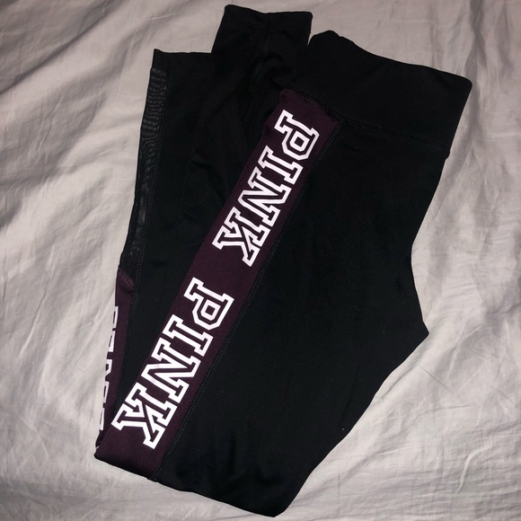 PINK Victoria's Secret Pants - PINK black and Maroon size small legging